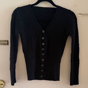 Black Button-Up Women's Sweater with buttons. Size small. Bought in Europe.